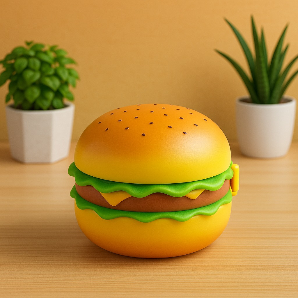 Burger-shaped lunch box