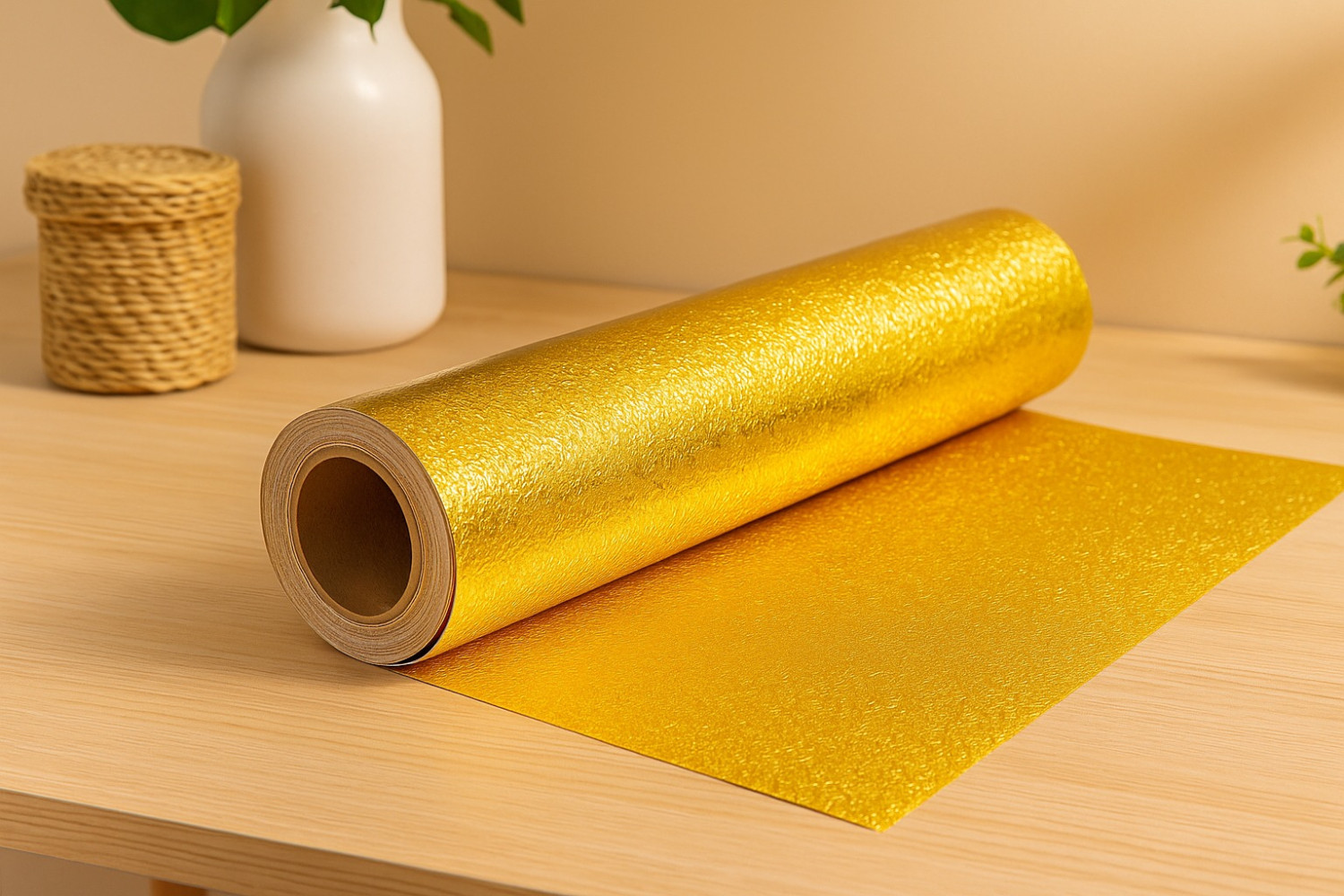Gold Waterproof Wallpaper Roll