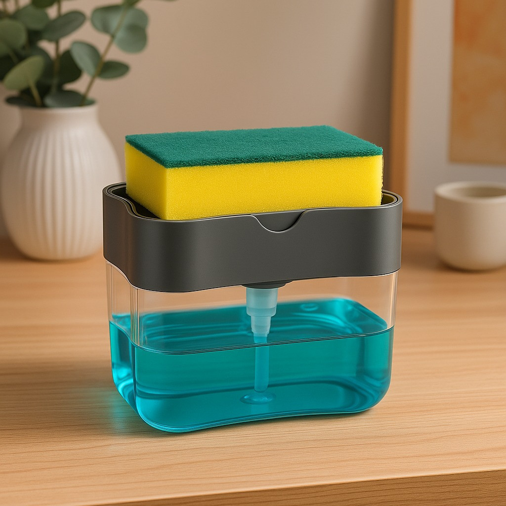 Dish Soap Dispenser with Sponge